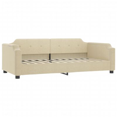 vidaXL Divano Letto Estraibile con Materassi Crema 80x200 cm Tessuto