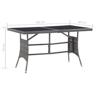 vidaXL Set Mobili da Pranzo Giardino 5 pz Polyrattan Antracite Grigio