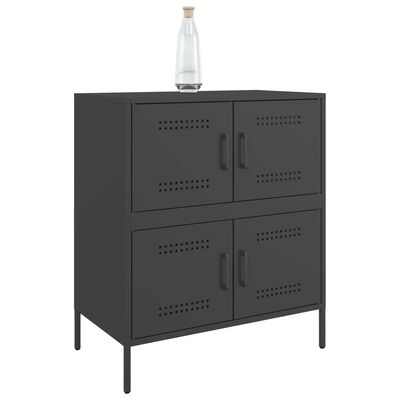 vidaXL Credenza Nera 68x39x79 cm in Acciaio