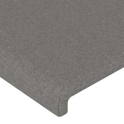 vidaXL Testiera ad Orecchio Grigio Scuro 203x16x78/88 cm in Tessuto