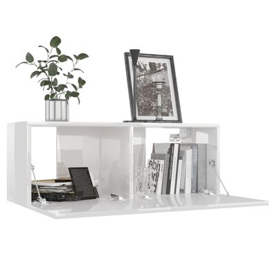 vidaXL Set di Mobili Porta TV 5 pz Bianco Lucido in Legno Multistrato