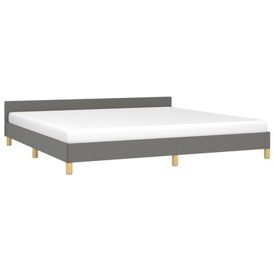 vidaXL Giroletto senza Materasso Grigio Scuro 200x200 cm Tessuto