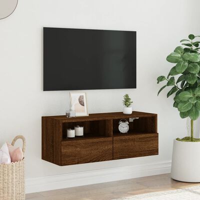 vidaXL Mobile TV a Parete Rovere Marrone 80x30x30 cm Legno Multistrato