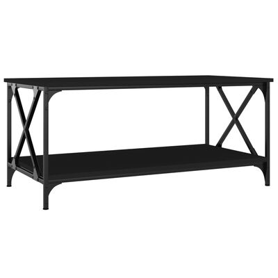 vidaXL Tavolino da Salotto Nero 100x50x45 cm Legno Multistrato e Ferro