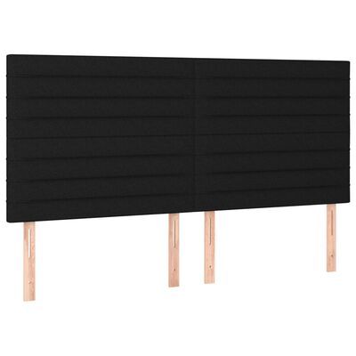 vidaXL Letto a Molle con Materasso e LED Nero 180x200cm in Tessuto