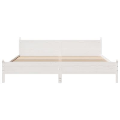 vidaXL Letto senza Materasso Bianco 180x200 cm Legno Massello di Pino