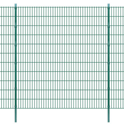 vidaXL Pali per Recinzione 20 pz Verde 280 cm in Acciaio Zincato