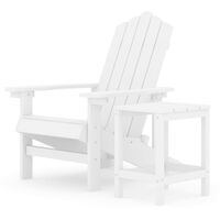 vidaXL Sedia da Giardino con Tavolo Adirondack in HDPE Bianco