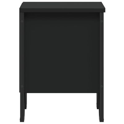 vidaXL Comodino Nero 40x30x40 cm in Legno Multistrato