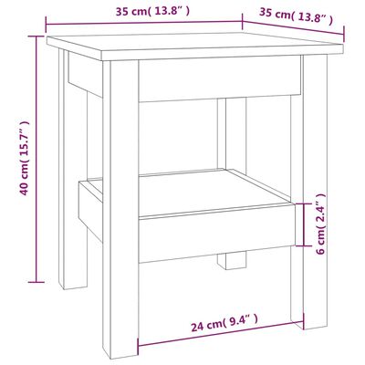 vidaXL Tavolino da Salotto Bianco 35x35x40 cm Legno Massello di Pino