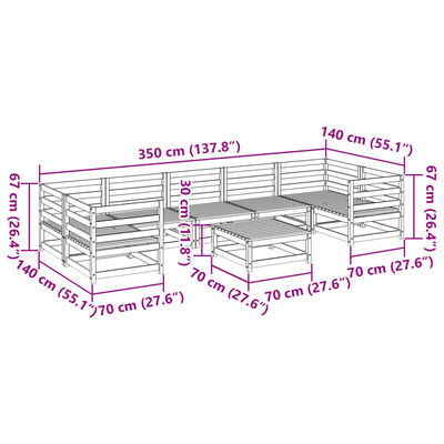 vidaXL Set Divani da Giardino 8 pz in Legno Massello Abete Douglas