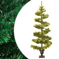 vidaXL Albero di Natale Preilluminato con Vaso Verde 120 cm in PVC