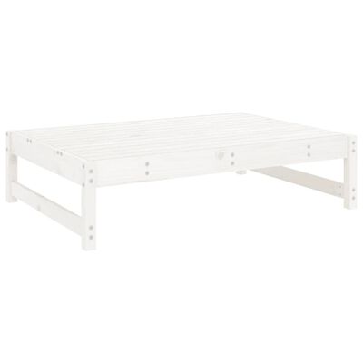 vidaXL Poggiapiedi da Giardino 120x80 cm Legno Massello di Pino Bianco