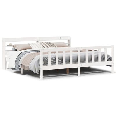 vidaXL Letto senza Materasso Bianco 180x200 cm Legno Massello di Pino