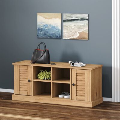 vidaXL Panca Porta Scarpe VIGO 106x35x45 cm in Legno Massello di Pino