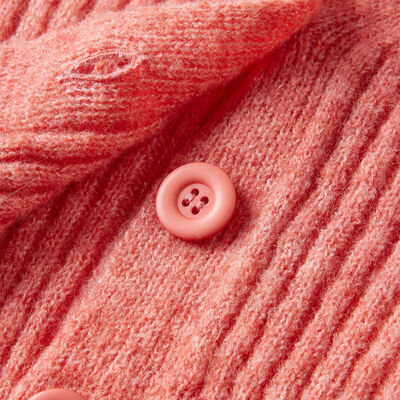 Cardigan da Bambina Lavorato a Maglia Rosa Medio 140