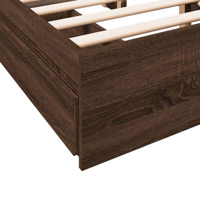 vidaXL Giroletto Cassetti Rovere Marrone 140x200 cm Legno Multistrato