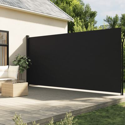 vidaXL Tenda da Sole Laterale Retrattile Nera 200x500 cm