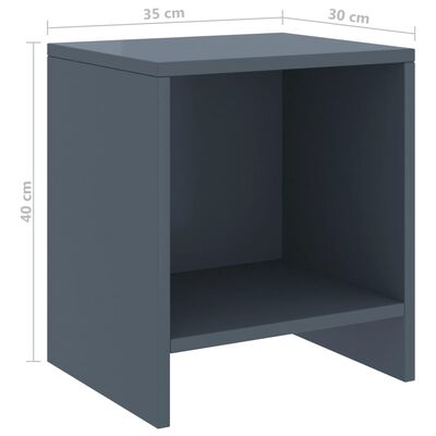 vidaXL Comodini 2 pz Grigio Chiaro 35x30x40 cm Legno Massello di Pino