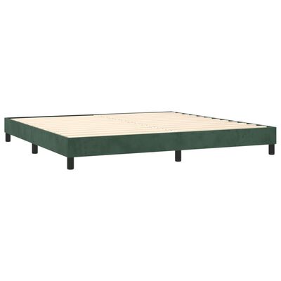 vidaXL Letto a Molle con Materasso e LED Verde Scuro 200x200cm Velluto