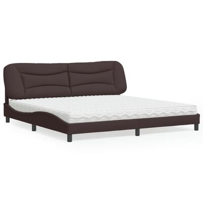 vidaXL Letto con Materasso Marrone Scuro 200x200 cm in Tessuto