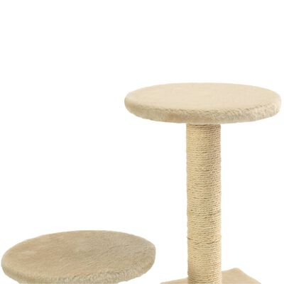 vidaXL Albero per Gatti con Pali Tiragraffi in Sisal 60 cm Beige