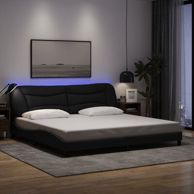 vidaXL Giroletto con Luci LED Nero 200x200 cm in Tessuto