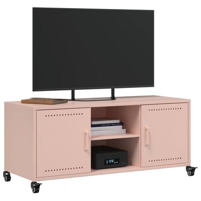 vidaXL Mobile TV Rosa 100,5x39x43,5 cm in Acciaio