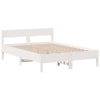 vidaXL Letto Libreria senza Materasso Bianco 120x190 cm Legno di Pino