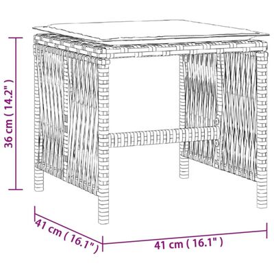 vidaXL Sgabelli Giardino con Cuscini 4pz Beige 41x41x36cm Polyrattan