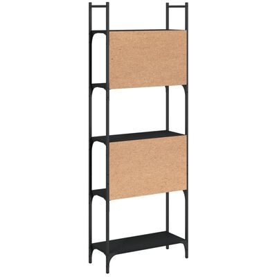 vidaXL Libreria a 5 Ripiani Nera 60,5x24x166,5 cm in Legno Multistrato