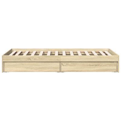 vidaXL Giroletto Cassetti Rovere Sonoma 75x190 cm Legno Multistrato