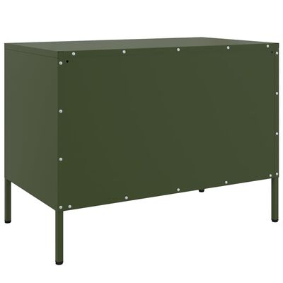 vidaXL Mobile TV Verde Oliva 68x39x50,5 cm in Acciaio