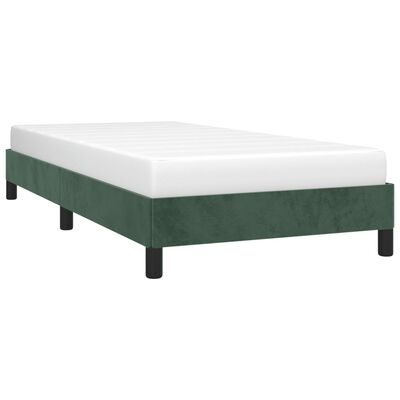 vidaXL Giroletto senza Materasso Verde Scuro 90x190 cm in Velluto