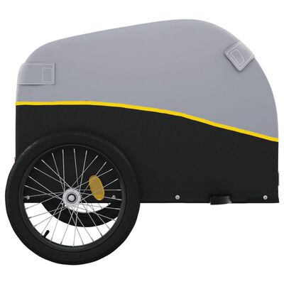 vidaXL Rimorchio da Bici Nero e Giallo 30 kg in Ferro