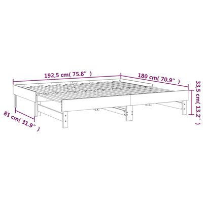 vidaXL Dormeuse Estraibile Ambra 2x(90x190) cm Legno Massello di Pino