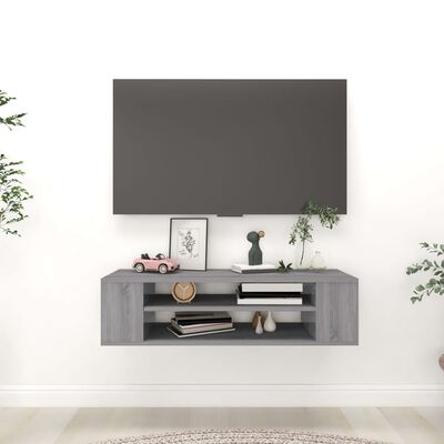 vidaXL Pensile Porta TV Grigio Sonoma 100x30x26,5 cm Legno Multistrato