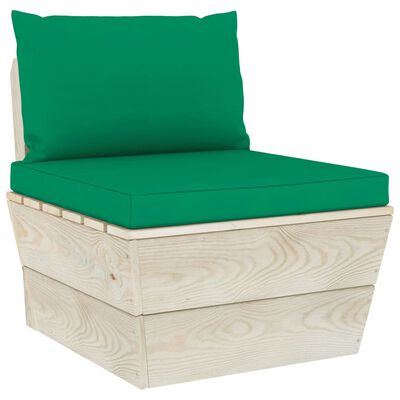 vidaXL Set Divani da Giardino su Pallet 6 pz con Cuscini Legno Abete