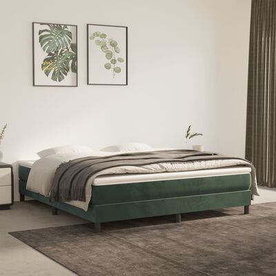 vidaXL Giroletto Verde Scuro 180x200 cm in Velluto