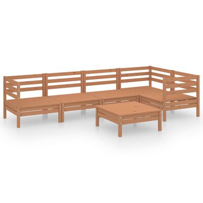 vidaXL Set Salotto da Giardino 6 pz in Legno Massello di Pino Ambra