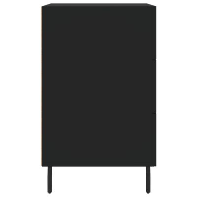 vidaXL Comodino Nero 40x40x66 cm in Legno Multistrato