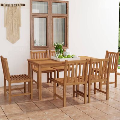 vidaXL Set da Pranzo per Esterni 7 pz in Legno Massello di Teak