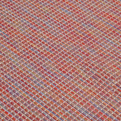 vidaXL Tappeto da Esterni a Tessitura Piatta 140x200 cm Rosso