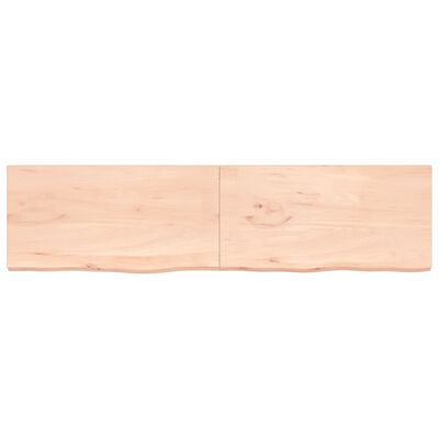 vidaXL Piano Bagno 200x50x(2-4) cm in Legno Massello Non Trattato