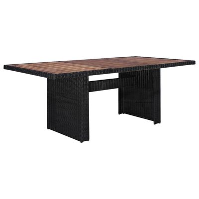 vidaXL Set da Pranzo da Giardino 9 pz in Polyrattan Nero