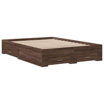 vidaXL Giroletto Cassetti Rovere Marrone 140x190 cm Legno Multistrato