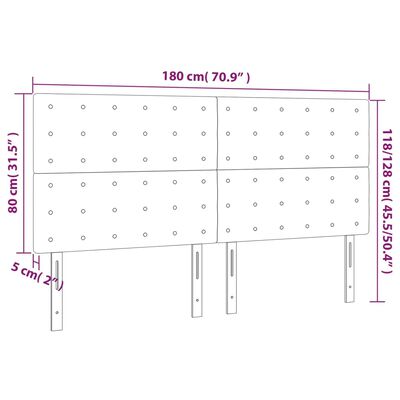 vidaXL Testiera a LED Crema 180x5x118/128 cm in Similpelle