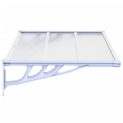 vidaXL Tettoia per Porta Grigio e Trasparente 122x90 cm Policarbonato