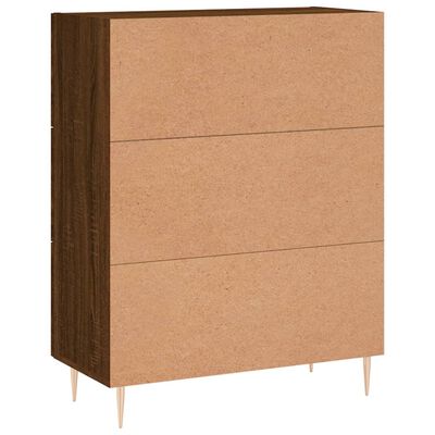 vidaXL Credenza Rovere Marrone 69,5x34x90 cm in Legno Multistrato