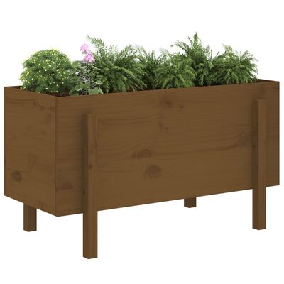 vidaXL Fioriera Rialzata da Giardino Ambra 101x50x57 cm Massello Pino